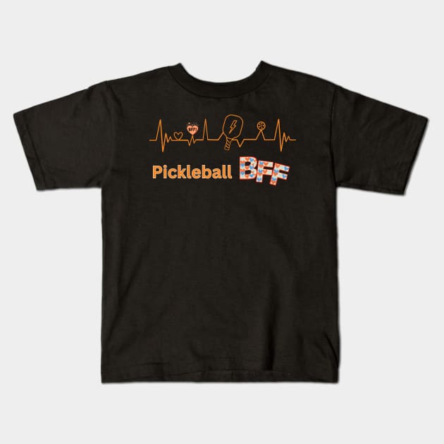 Best Friends Forever BFF pickleball Player Kids T-Shirt by KIRBY-Z Studio